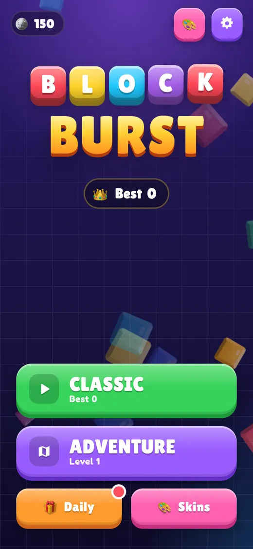 Block Burst HTML5 game running on a phone