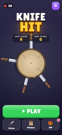 Knife Hit HTML5 game home screen